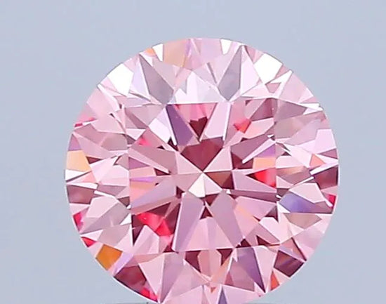 1.50ct Round Lab Grown Diamond (Colour Fancy Vivid Pink, Clarity VVS2, Cut ID, IGI Certified)