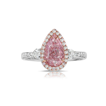 1.51ct Pink Pear Diamond Engagement Ring