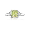 1.67ct Fancy Intense Yellow Green Diamond Ring