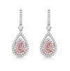 1.00ct GIA Pink Pear Diamond Earrings