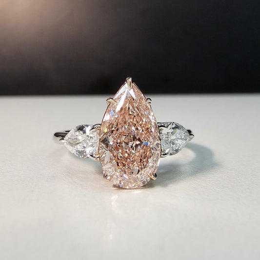 2ct Pink Pear Shape Diamond Engagement Ring