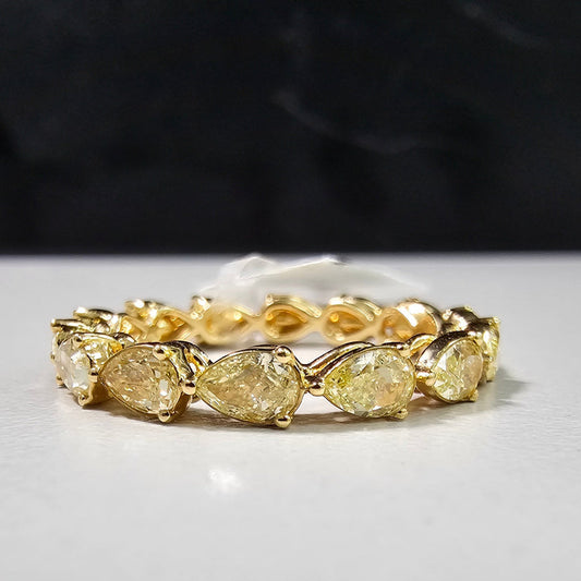 Intense Yellow Diamond Pear Shape Eternity Band