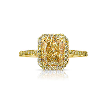 3ct All Yellow Halo Radiant Diamond Engagement Ring