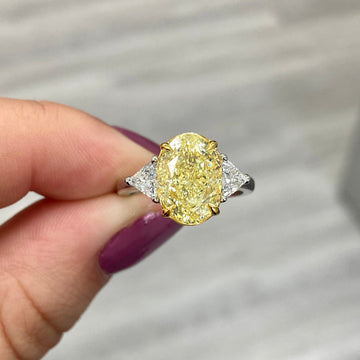 Fancy Yellow Oval Diamond Ring