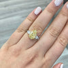 4ct Light Yellow Pear Diamond Ring