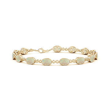 Oval Opal Infinity Natural Diamond Bracelet