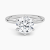 Six-Prong Petite Comfort Fit 1.5mm Solitaire Ring in 18K White Gold