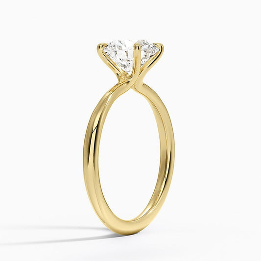 1.5 Carat Round Lab Diamond - Classic Solitaire Engagement Ring in 18k Yellow Gold