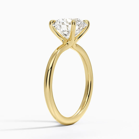 2.5 Carat Round Lab Diamond - Classic Solitaire Engagement Ring in 18k Yellow Gold