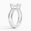 Aimee Open Double Band Solitaire Ring in 18K White Gold
