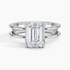 Aimee Open Double Band Solitaire Ring in 18K White Gold