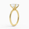 Cushion Lab Diamond - Solitaire Engagement Ring in 18k Yellow Gold