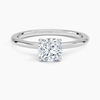 Cushion Lab Diamond - Solitaire Engagement Ring in 18k White Gold