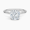 Cushion Lab Diamond - Solitaire Engagement Ring in 18k White Gold