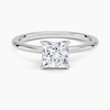 Princess Lab Diamond - Solitaire Engagement Ring in 18k White Gold