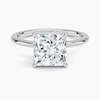 Princess Lab Diamond - Solitaire Engagement Ring in 18k White Gold