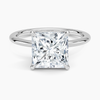 Princess Lab Diamond - Solitaire Engagement Ring in 18k White Gold