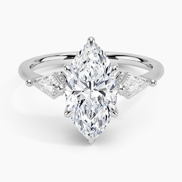 Marquise with Kite Lab Diamond Ring in 18k White Gold