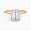 Petite Secret Halo Diamond Ring in 18K Yellow Gold