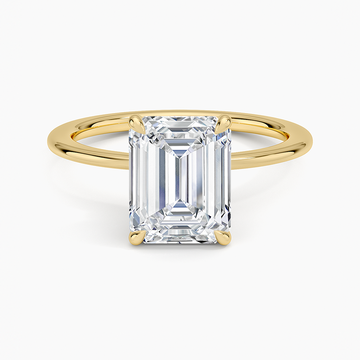 Petite Secret Halo Diamond Ring in 18K Yellow Gold