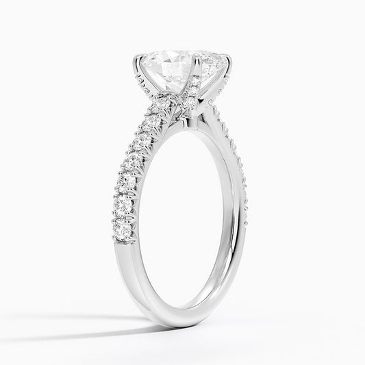 Sienna Half Coverage Hidden Accents Diamond Ring 0.50 ct  in 18K White Gold