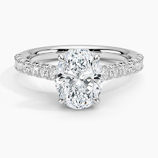 Sienna Half Coverage Hidden Accents Diamond Ring 0.50 ct  in 18K White Gold