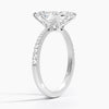 Marquise Lab Diamond - Pave Setting - Solitaire Engagement Ring in 18k White Gold