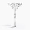 Marquise Lab Diamond - Pave Setting - Solitaire Engagement Ring in 18k White Gold