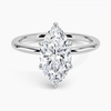 Marquise Lab Diamond - Solitaire Engagement Ring in 18k White Gold