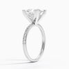 Princess Lab Diamond - Pave Setting - Solitaire Engagement Ring in 18k White Gold