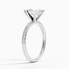 Pear Lab Diamond - Pave Setting - Solitaire Engagement Ring in 18k White Gold