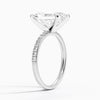 Radiant Lab Diamond - Pave Setting - Solitaire Engagement Ring in 18k White Gold