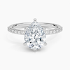 Pear Lab Diamond - Pave Setting - Solitaire Engagement Ring in 18k White Gold