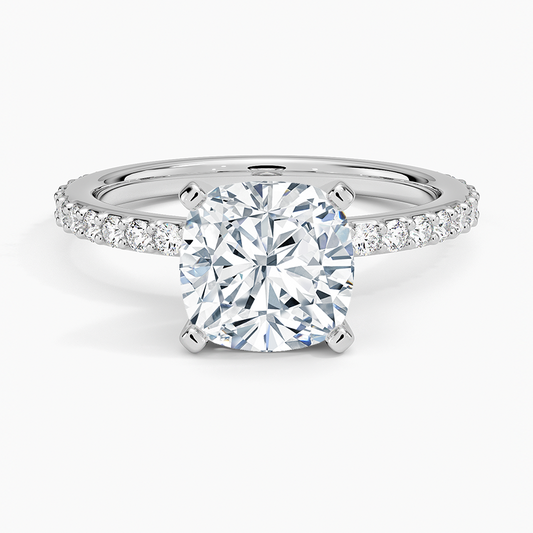 Petite Shared Prong Three-Quarter Coverage Diamond Ring 0.33 ct  in 18K White Gold