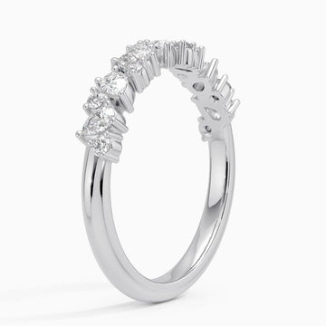 Olivetta Half Coverage Lab Diamond Ring in 18K White/Yellow Gold