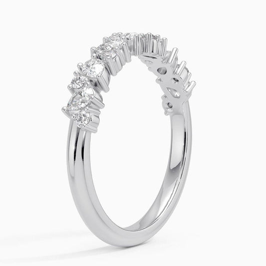 Olivetta Half Coverage Lab Diamond Ring in 18K White/Yellow Gold