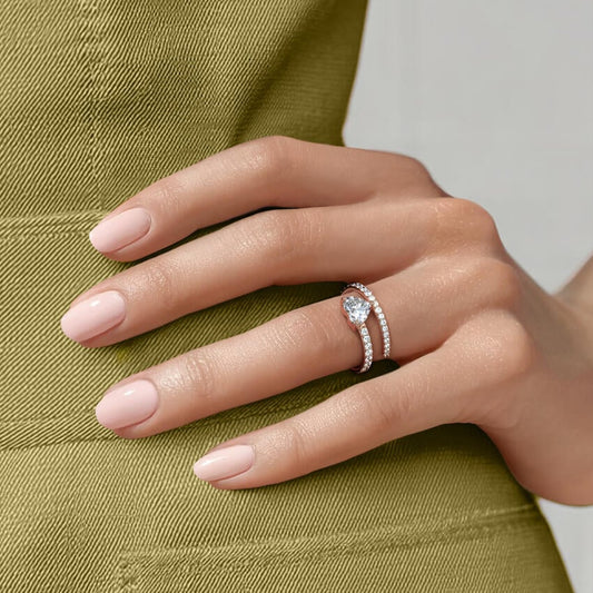 Heart Shaped Lab Diamond Wrap Ring 1.5 ct  in 18K Rose Gold