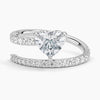 Heart Shaped Lab Diamond Wrap Ring 1.5 ct  in 18K Rose Gold