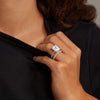 Nathalie Emerald Cut Lab Diamond Ring 0.88 ct in 18K Yellow/White Gold