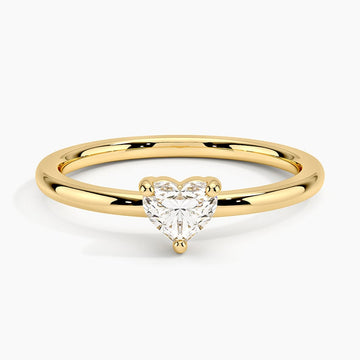 Heart Shaped Lab Diamond Ring in 18K Yellow/White Gold