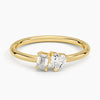 Emerald and Heart-Shaped Diamond Toi et Moi Ring 0.33 ct.  in 18K Yellow Gold