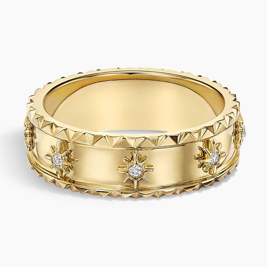 Sol Starburst Diamond Ring in 18K Yellow/White Gold