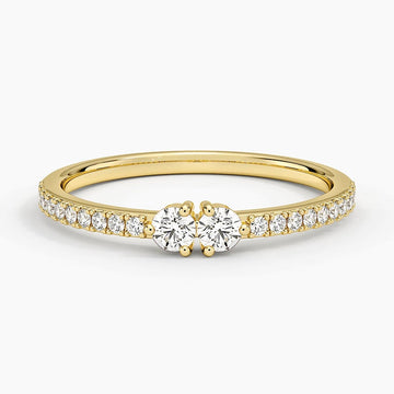 Fia Diamond Toi et Moi Ring in 18K Yellow/White Gold