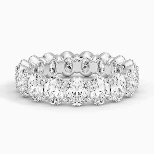 Oval Lab Diamond - Full Eternity Band in 18k White Gold