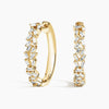 Baguette Diamond Cluster Hoop Earrings 0.25 ct in 18K Yellow Gold