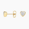 Heart Shaped Lab Diamond Bezel Stud Earrings 0.875 ct  in 18K Yellow Gold