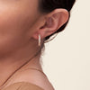 Baguette Diamond Cluster Hoop Earrings 0.25 ct in 18K Yellow Gold