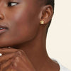 Plumeria Lab Diamond Climber Earrings 0.25 ct  in 18K Yellow Gold