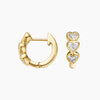 Bezel Heart Shaped Lab Diamond Huggie Hoop Earrings 0.625 ct.  in 18K Yellow Gold