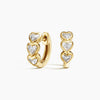 Bezel Heart Shaped Lab Diamond Huggie Hoop Earrings 0.625 ct.  in 18K Yellow Gold